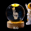 LAMPARA DE MESA LED BOLA DE CRISTAL 8 AMOR 3000K DC5V USB 1W KONNERGIE Iluminación