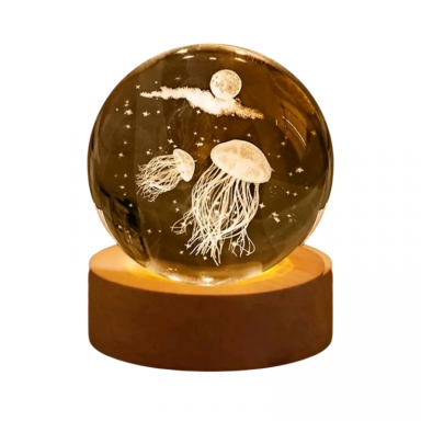 LAMPARA DE MESA LED BOLA DE CRISTAL 6 MEDUSA 3000K DC5V USB 1W KONNERGIE Iluminación