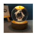 LAMPARA DE MESA LED BOLA DE CRISTAL 8 DELFIN 3000K DC5V USB 1W KONNERGIE Iluminación