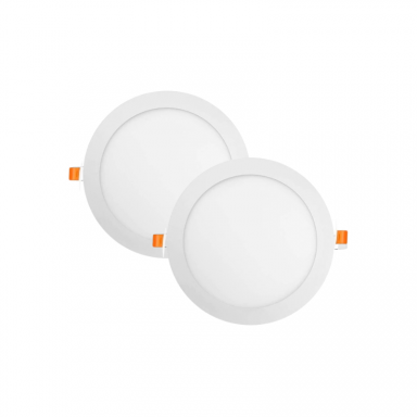 Pack 2 panel embutido redondo 18w frío 6500k Konnergie Iluminación