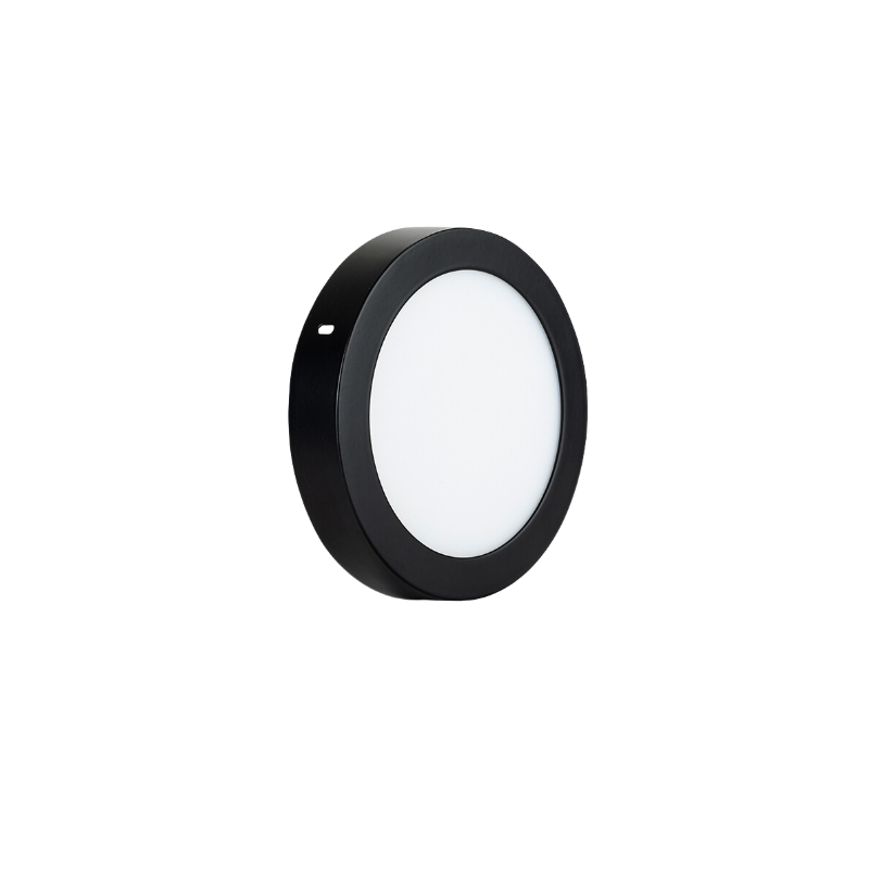 PANEL SOBREPUESTO REDONDO NEGRO 6W FRIO 6500K KONNERGIE Iluminación