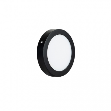 PANEL SOBREPUESTO REDONDO NEGRO 12W CALIDO 3000K KONNERGIE Iluminación