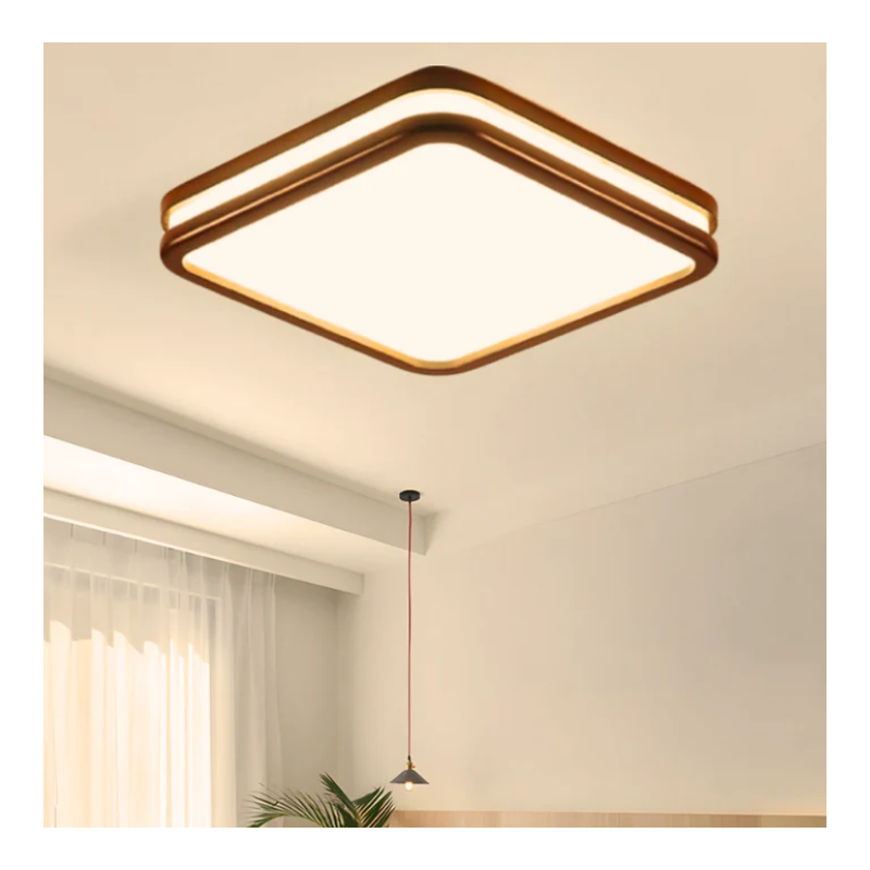 Lámpara Cuadrada 36w 300mm Modelo Saiph Caoba 3000-4000-6000k C/Control Konnergie Iluminación