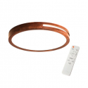 Lampara Redonda Sobrepuesta Madera Oscura con control 30cm 24w+24W Inicio