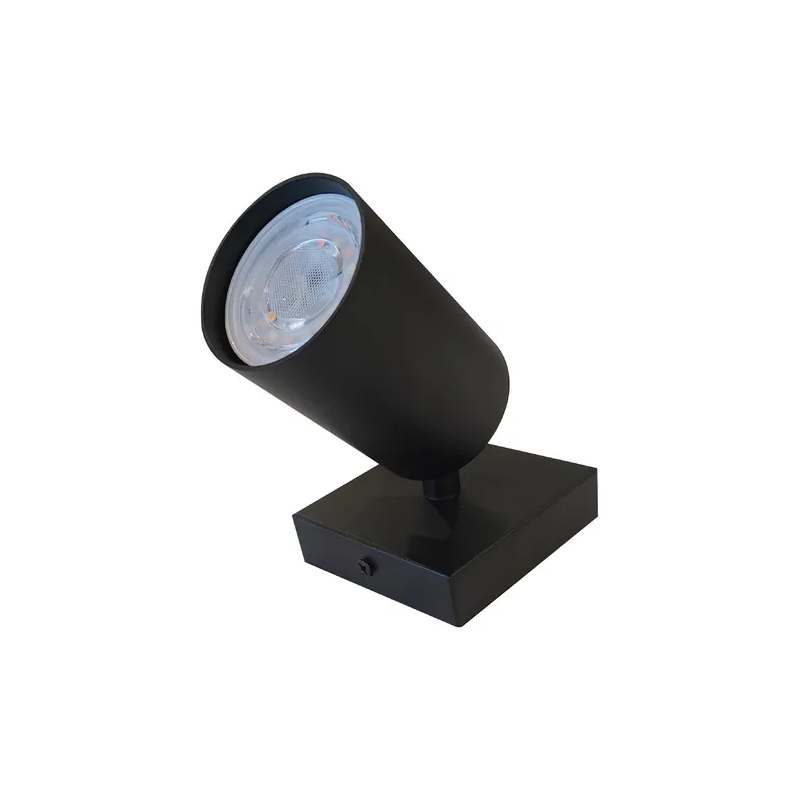 Barra Sobrepuesta Simple Gu-10 Negro Mate P1 Megabright Iluminación