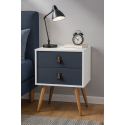 Velador 2 Niveles Woodline Azul Petroleo Veladores