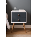 Velador 2 Niveles Woodline Azul Petroleo Veladores