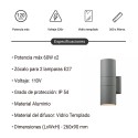 Aplique Pared Exterior Stafford 2xE27 Iluminación