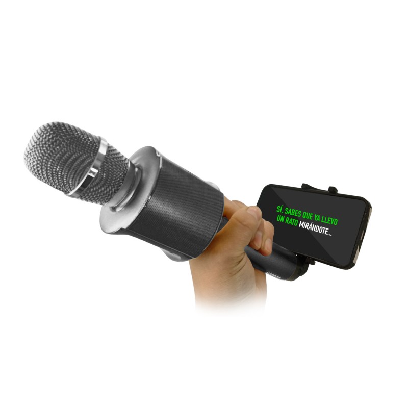 Micrófono Karaoke Lil Voice 2 LED Soporte Metal Negro MLAB Inicio