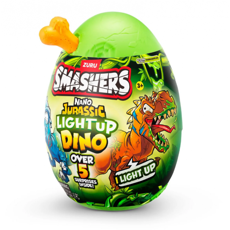 Mini Huevo Smashers Jurassic con Luces de ZURU – Juguete Interactivo de Excavación y Construcción de Dinosaurios Juguetes