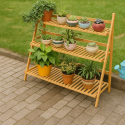 Pérgola Rack Para Terrazas de Bambu. Tres niveles. Inicio