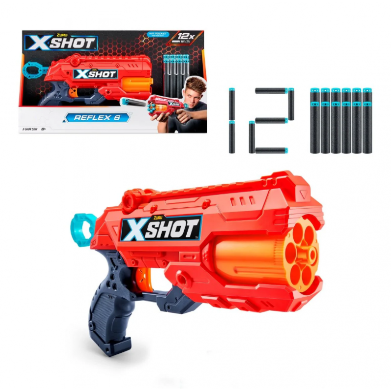 Lanzador Reflex 6 con 12 Dardos X-Shot Juguetes