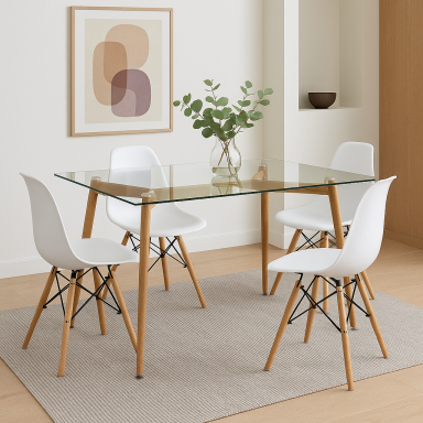 Mesa Eames Rectangular Vidrio Inicio