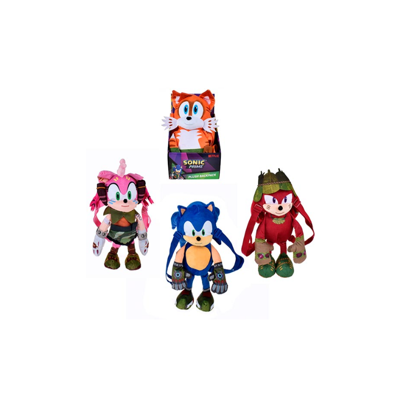 Mochila Peluche Sonic 30cm Juguetes