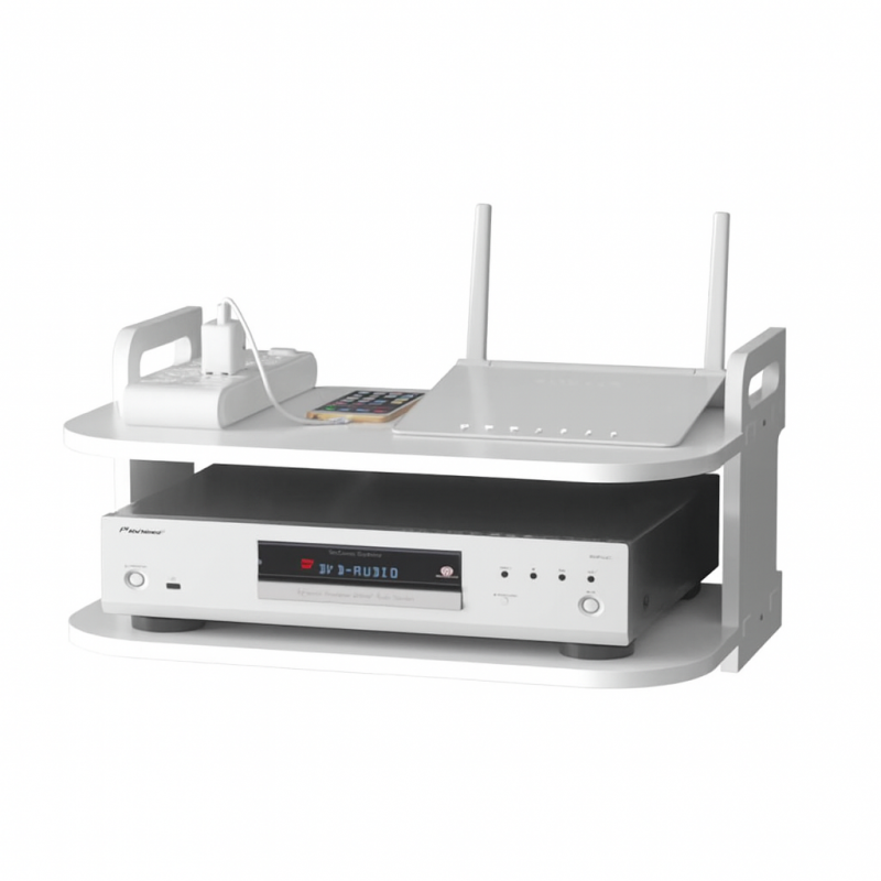 Estanteria flotante Blanca Para Decodificador o Router Organización