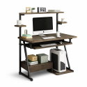 Escritorio 3 niveles Dark Wood Home Office