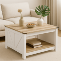 Mesa De Centro Bergen duo Blanca Roble Mesas de Centro