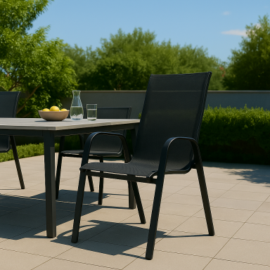 Silla de Terraza Asunción Negra Terraza y Jardin