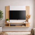 Panel TV 50" Home Nova Madera Clara Racks TV