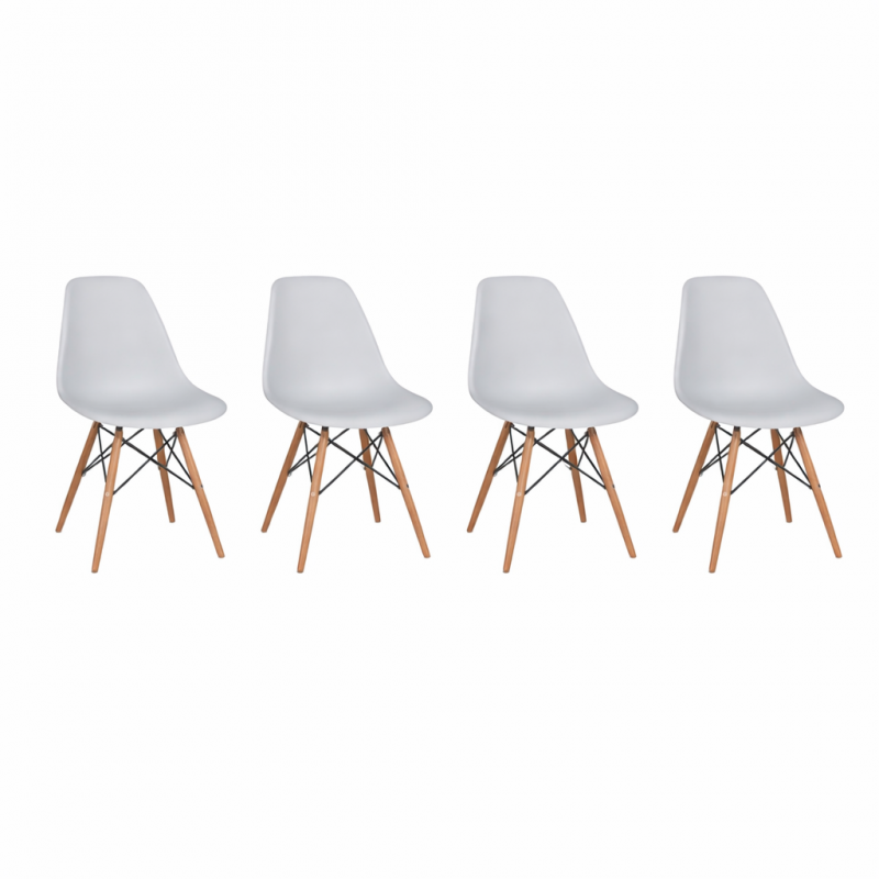 Sillas Eames DSW. Juego 4 Sillas Color Gris Sillas