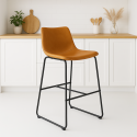 Taburete Phoenix Cuero PU Caramel Sillas Bar