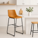 Taburete Phoenix Cuero PU Caramel Sillas Bar