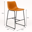 Taburete Phoenix Cuero PU Caramel Sillas Bar