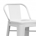 Taburete Tolix Blanco con Respaldo. Pack 4 unidades. Inicio