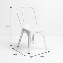 Sillas de Comedor diseño Tolix. Pack 4 Unidades Blanco Mate Inicio