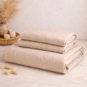 Funda plumon Lino Beige 1,5P Le Cottonier By Biancobelo Fundas para Plumón