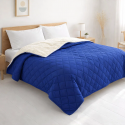 Quilt Velvet Termico Sherpa Azul 2Plazas Cubrecamas y Quilts
