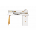 Escritorio Nordico Con Estanteria 3 Cajones Blanco Escritorios