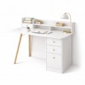 Escritorio Nordico Con Estanteria 3 Cajones Blanco Escritorios