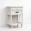 Velador Vintage Provenza 2 cajones Blanco Veladores