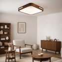 Lámpara led moderna cuadrado sobrepuesta 24+24w 300mm madera oscura 3000k-4000k-6000k modelo urvi konnergie Iluminación