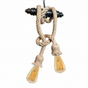 Lámpara de techo porta ampolleta 2 soquete e27 modelo Yute Sina Iluminación