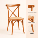 Silla Crossback Madera Rattan Natural Inicio