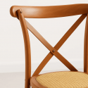 Silla Crossback Madera Rattan Natural Inicio
