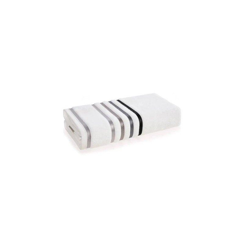 Toalla de Mano Karsten Lumina Blanco Gris 48x80 cm Algodón 500g Alta Absorción Toallas