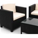 Set de terraza de 4 piezas Sunset Black Rattan Juegos de Terraza