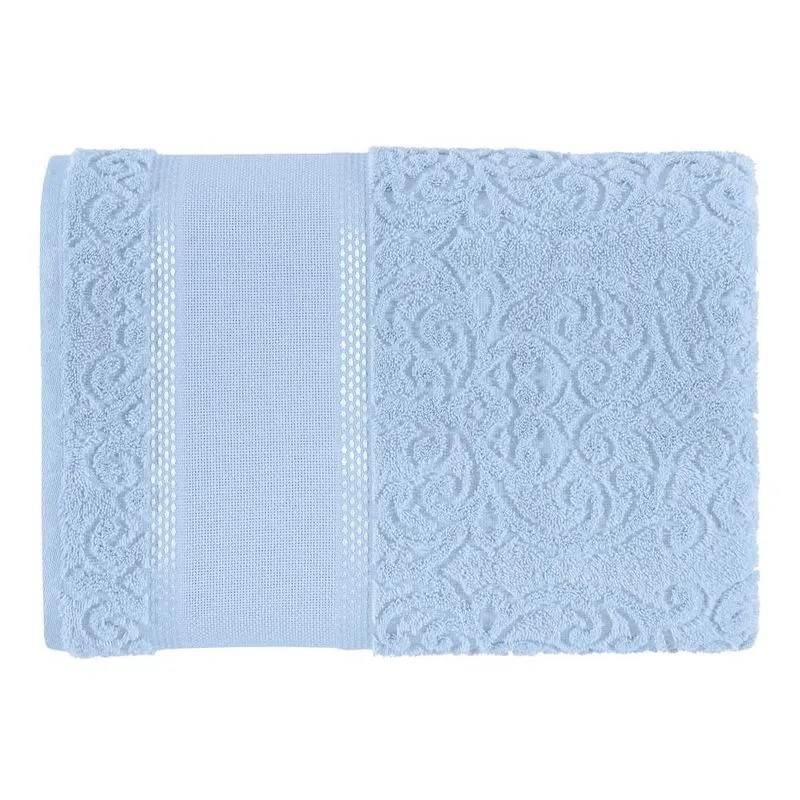 Toalla de Visita Karsten Melina Celeste 33x50 cm Algodón Bordable Toallas