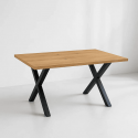 Mesa industrial Color Madera y Metal Cross 140x90 Comedor