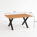 Mesa industrial Color Madera y Metal Cross 140x90 Comedor