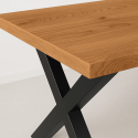 Mesa industrial Color Madera y Metal Cross 140x90 Comedor