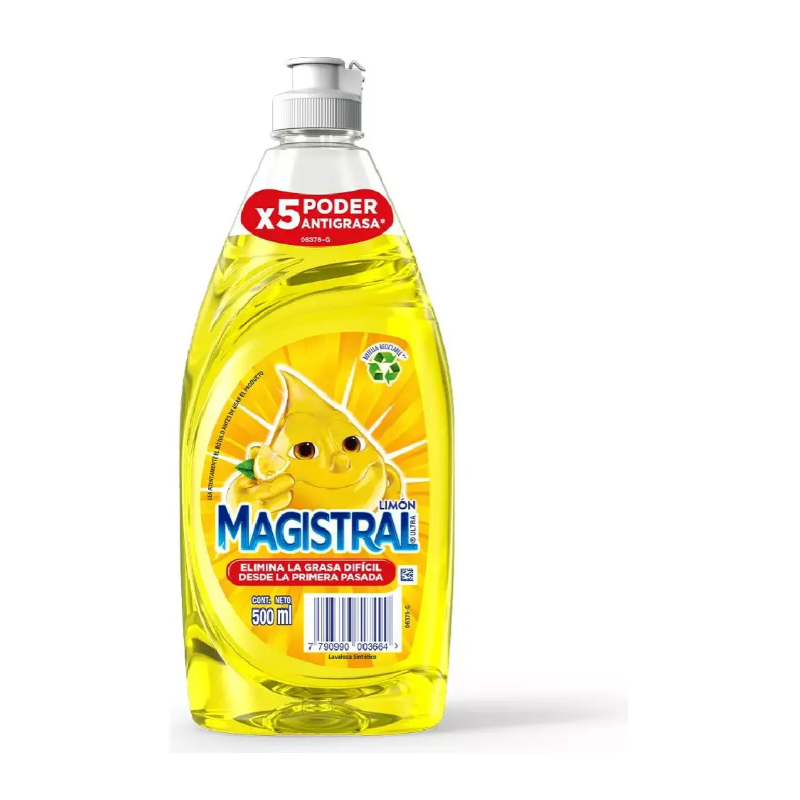 Magistral Lavalozas Ultra Limón 500 ml Aseo y Limpieza