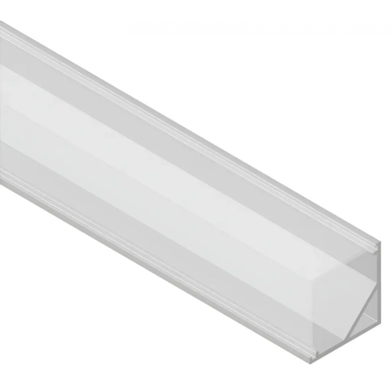 Perfil blanco 2M difusor de 0.3MM Modelo 1810 con tapas y hebillas Konnergie Iluminación