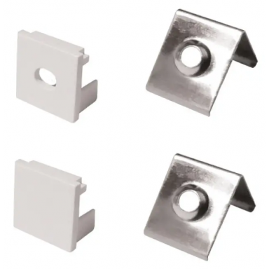 Perfil blanco 2M difusor de 0.3MM Modelo 1810 con tapas y hebillas Konnergie Iluminación