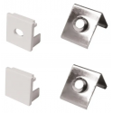 Perfil blanco 2M difusor de 0.3MM Modelo 1810 con tapas y hebillas Konnergie Iluminación