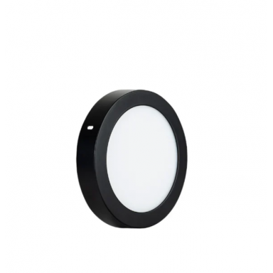 Panel Sobrepuesto Redondo Negro 6W Neutro 4000K Konnergie Iluminación