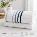 Toalla de Baño Karsten Lumina Blanco Azul 70x140 500gr Toallas